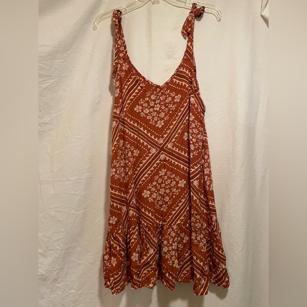 Rip Curl Rust Floral Bandana Short Sundress - Picture 4 of 8